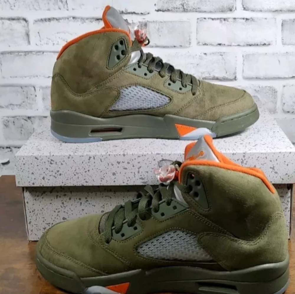 Nike Air Jordan 5 Retro Olive Solar Orange DD0587-308 Men's 9.5 - Picture 2 of 8